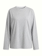 Longsleeve with white trim, gray