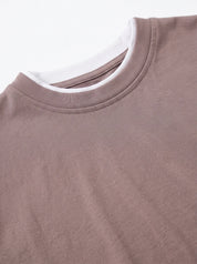 Longsleeve with white trim, cappuccino