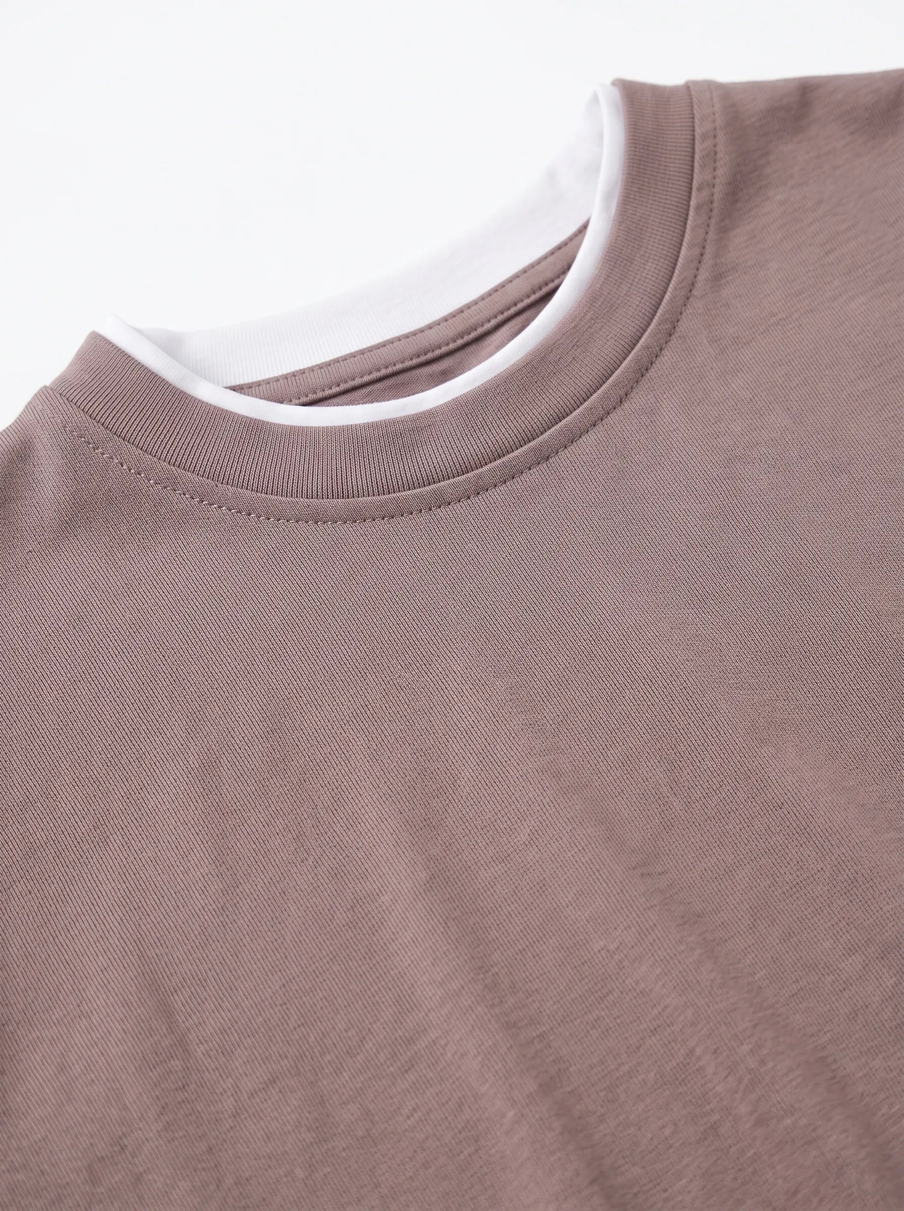 Longsleeve with white trim, cappuccino