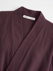 Muslin set 2-layer kimono and shorts chocolate