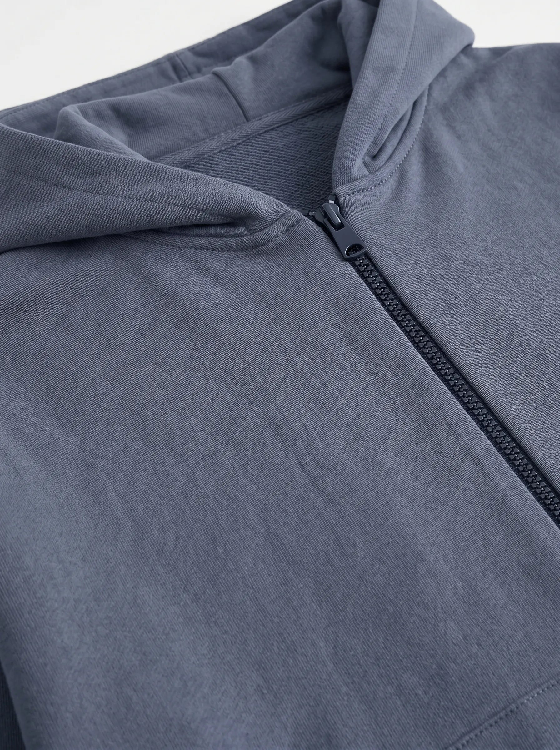 Cotton Sweatshirt with a hood and a zipper, knitwear 3-ply, blue