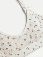 Basic white floral lingerie top