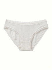 Underwear panties basic slips with lace white