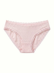 Underwear panties basic slips with lace pink
