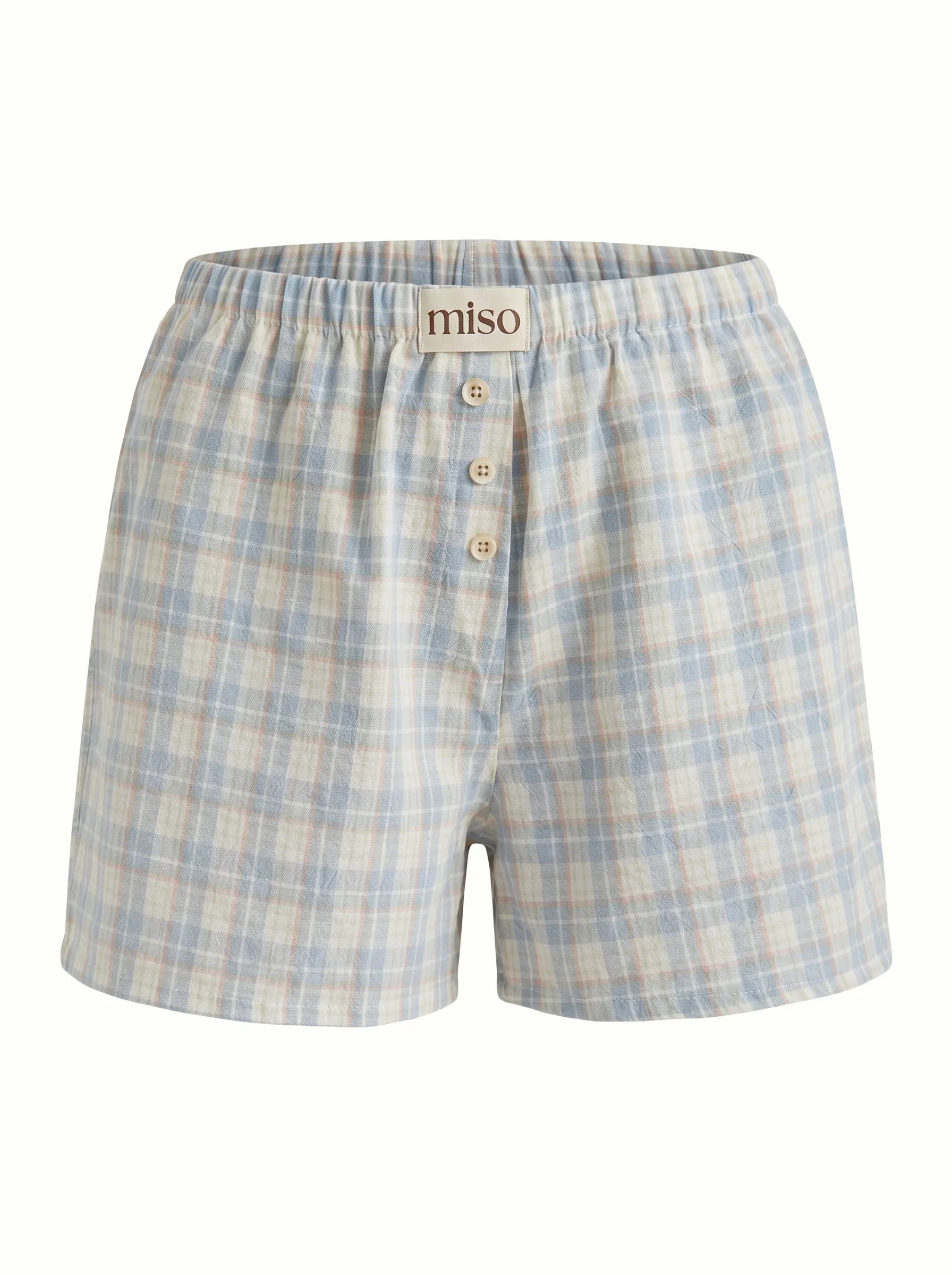 Cotton Shorts MONO checkered blue