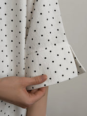 Suit shirt and shorts boiled cotton "black peas on white"