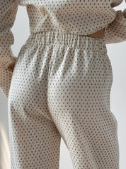 Suit shirt and pants "cotton quilted" milky