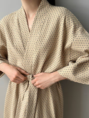Long Kimono robe "quilted cotton" brown