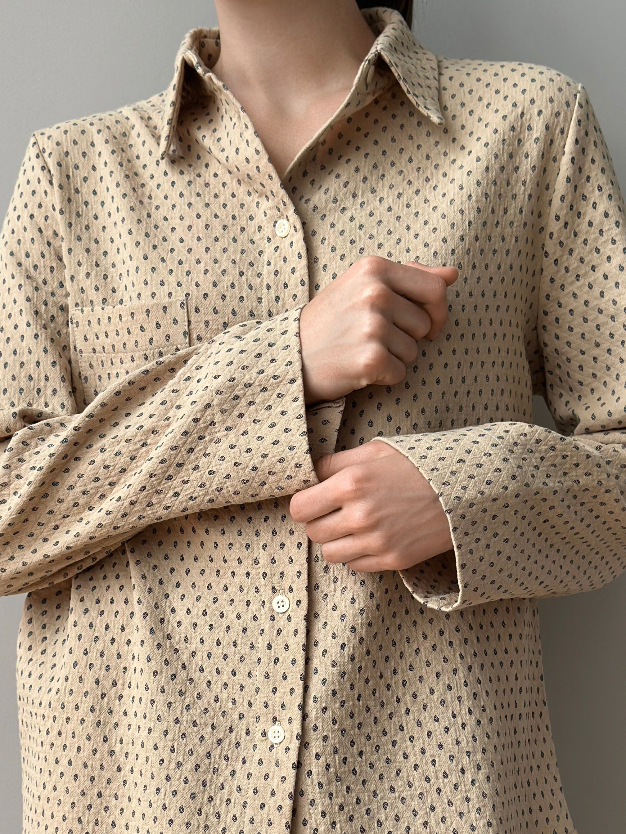 Suit shirt and pants "cotton quilted" brown