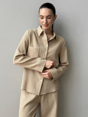 Suit shirt and pants "cotton quilted" brown