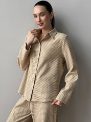 Suit shirt and pants "cotton quilted" brown
