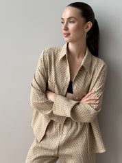 Suit shirt and pants "cotton quilted" brown