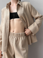 Suit shirt and pants "cotton quilted" brown
