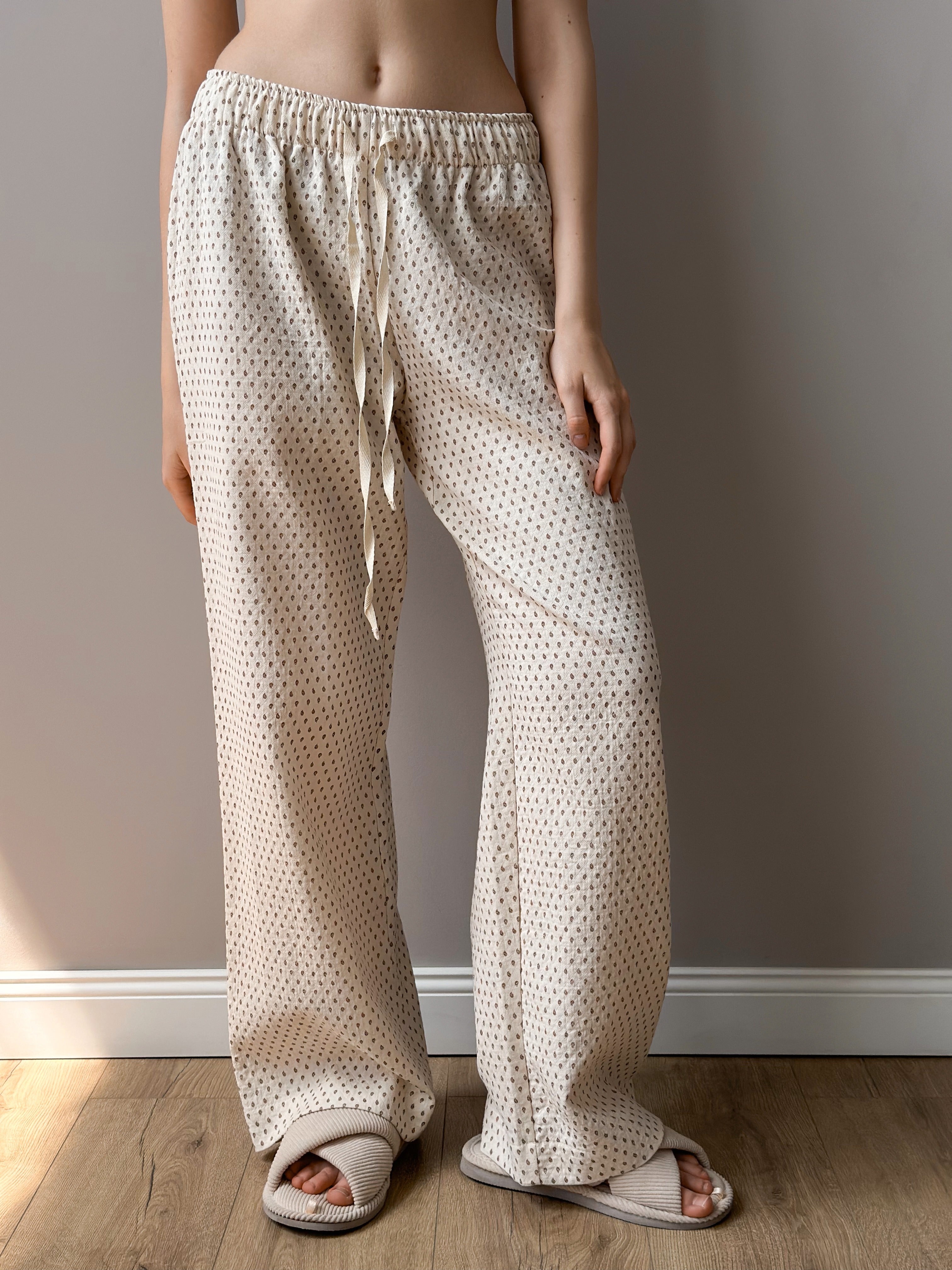 Pants Mono "quilted cotton" milky