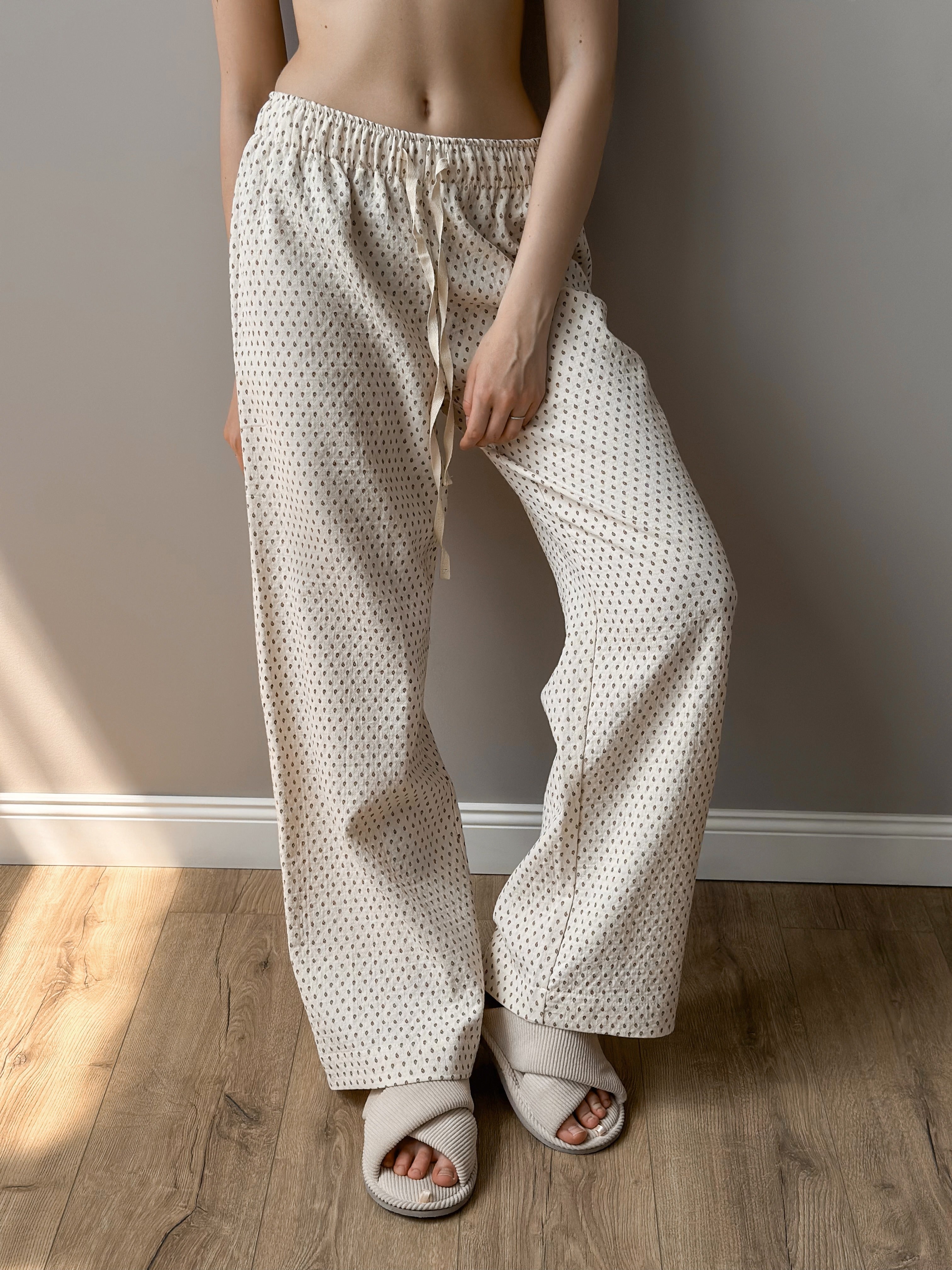 Pants Mono "quilted cotton" milky