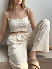 Ribbed strappy top smooth knit pink rose