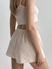Ribbed strappy top smooth knit pink rose
