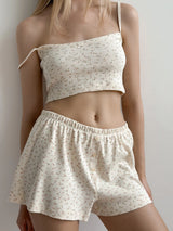 Ribbed strappy top smooth knit pink rose