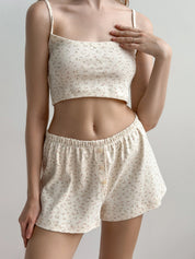 Ribbed strappy top smooth knit pink rose