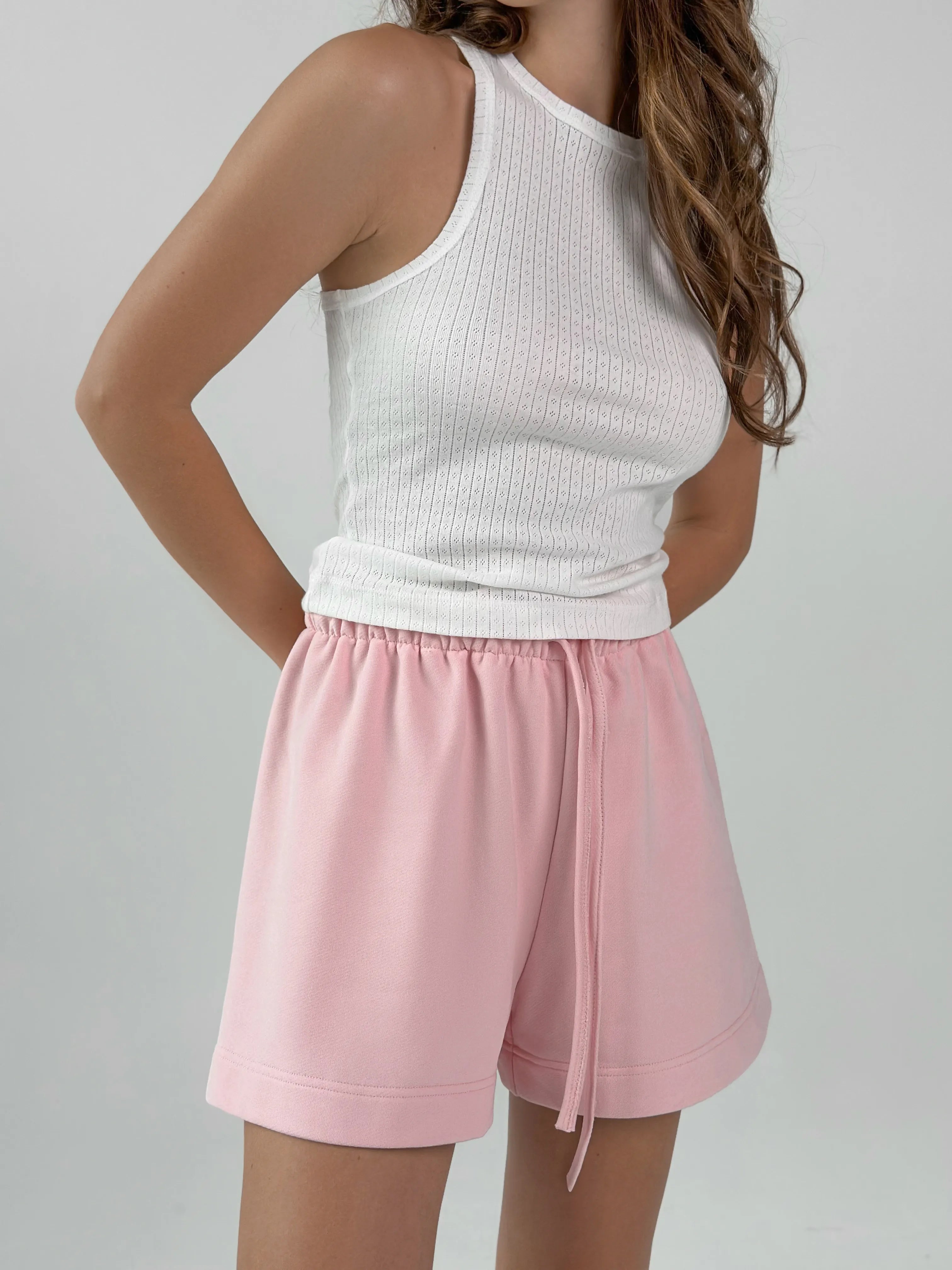 Cotton Shorts knitwear 3-thread pink