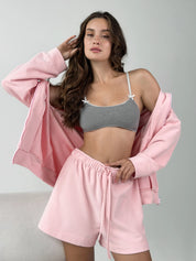 Cotton Shorts knitwear 3-thread pink