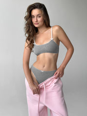 Cotton Pants knitwear 3-thread pink
