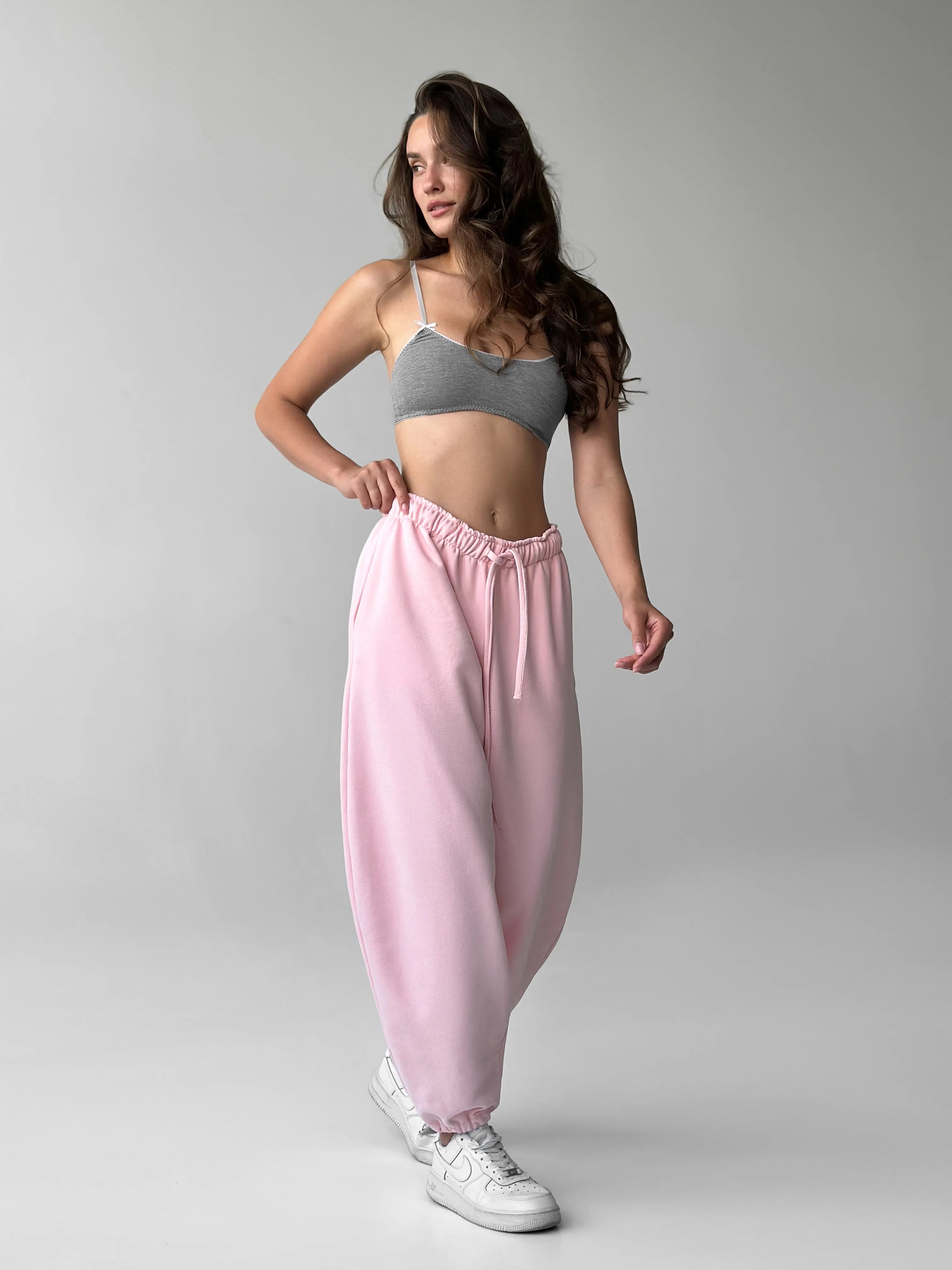 Cotton Pants knitwear 3-thread pink