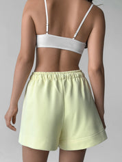 Cotton Shorts knitwear 3-thread lemon
