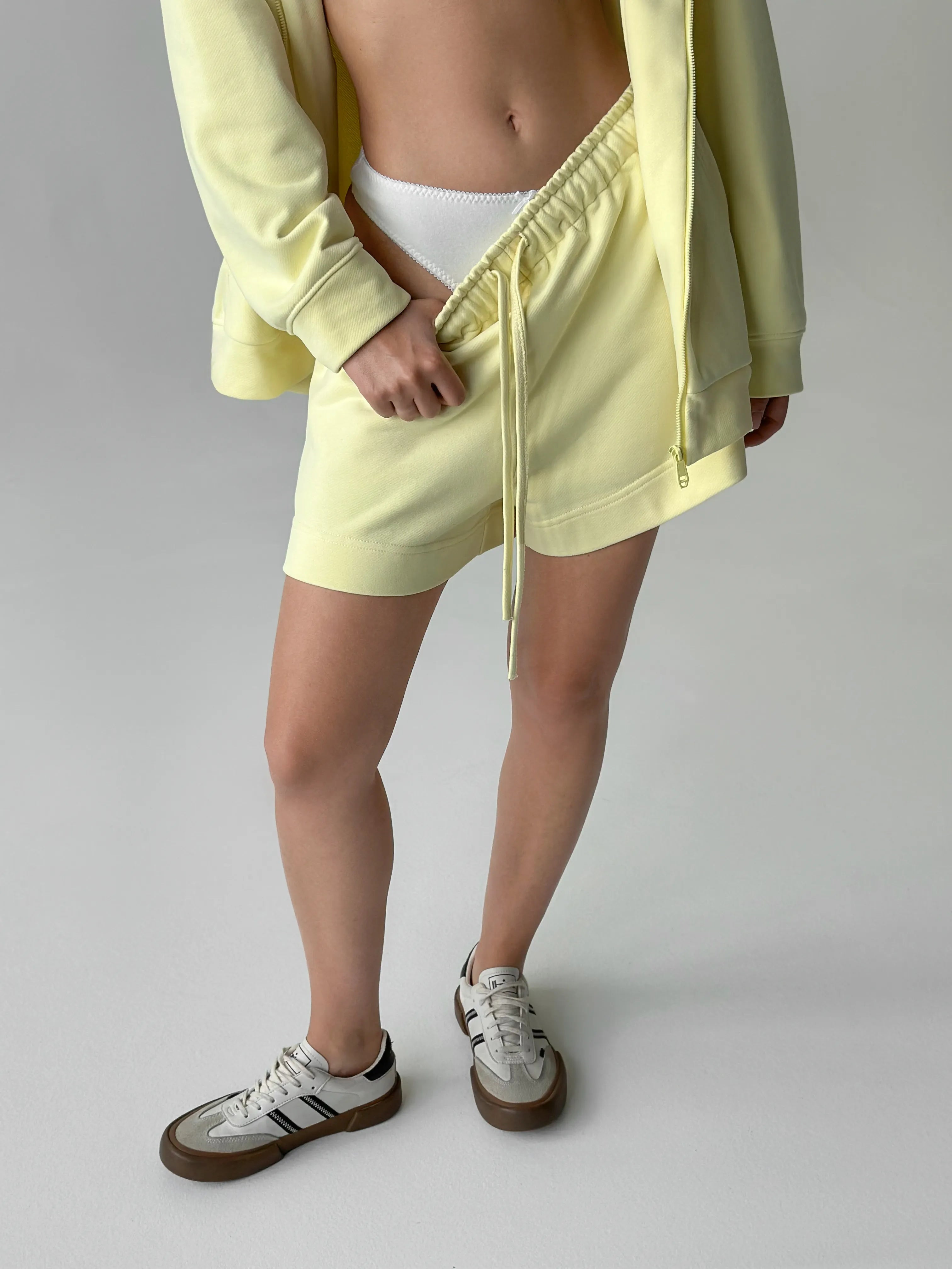 Cotton Shorts knitwear 3-thread lemon