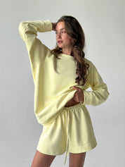 Cotton Sweatshirt knitwear 3-thread lemon