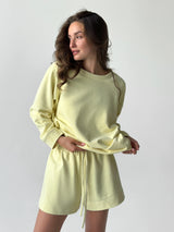 Cotton Sweatshirt knitwear 3-thread lemon