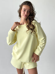 Cotton Sweatshirt knitwear 3-thread lemon