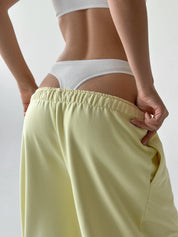 Cotton Pants knitwear 3-thread lemon