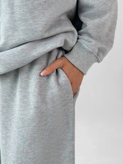 Cotton 3-thread knit pants gray
