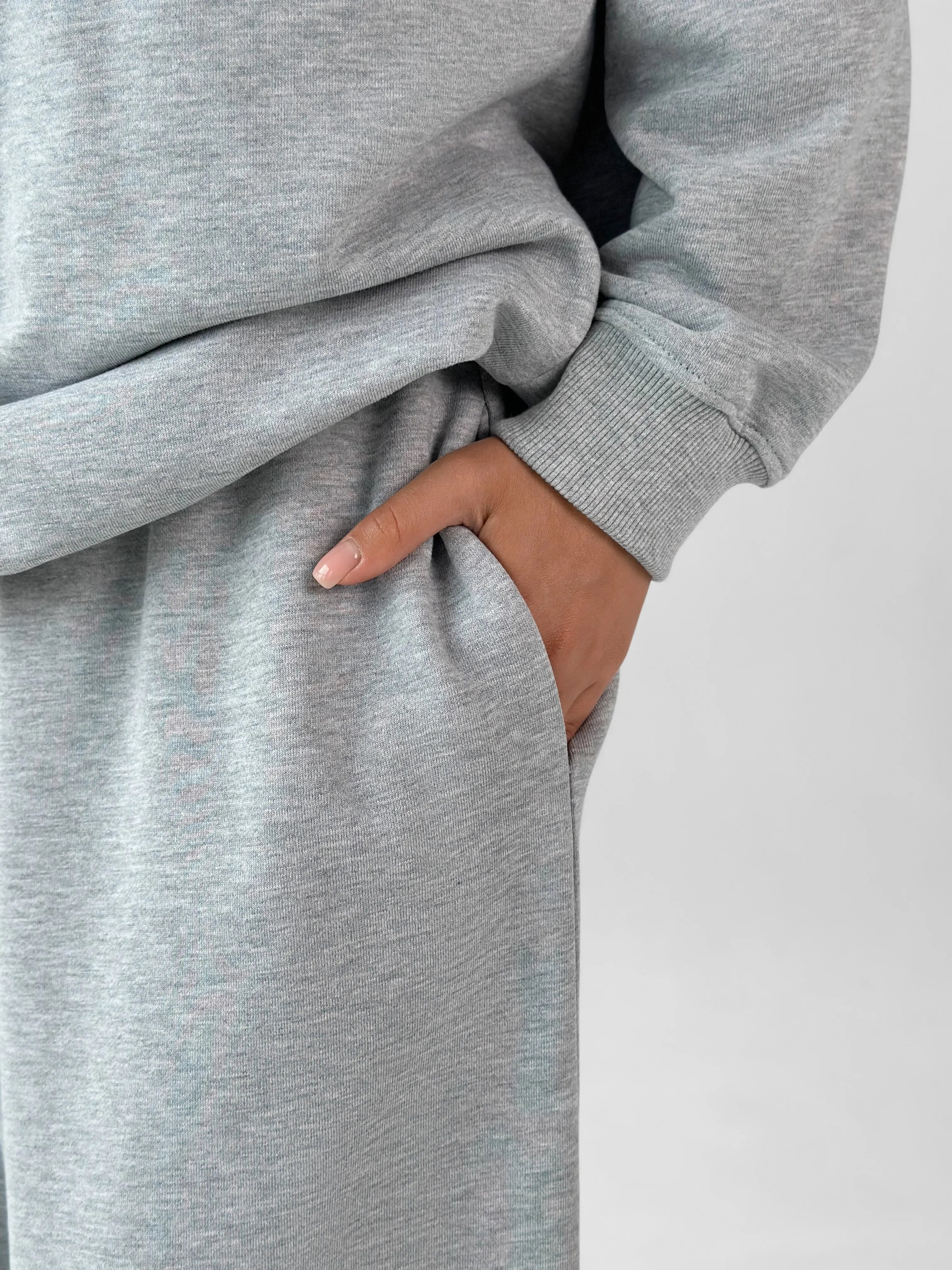 Cotton Sweatshirt knitwear 3-thread gray