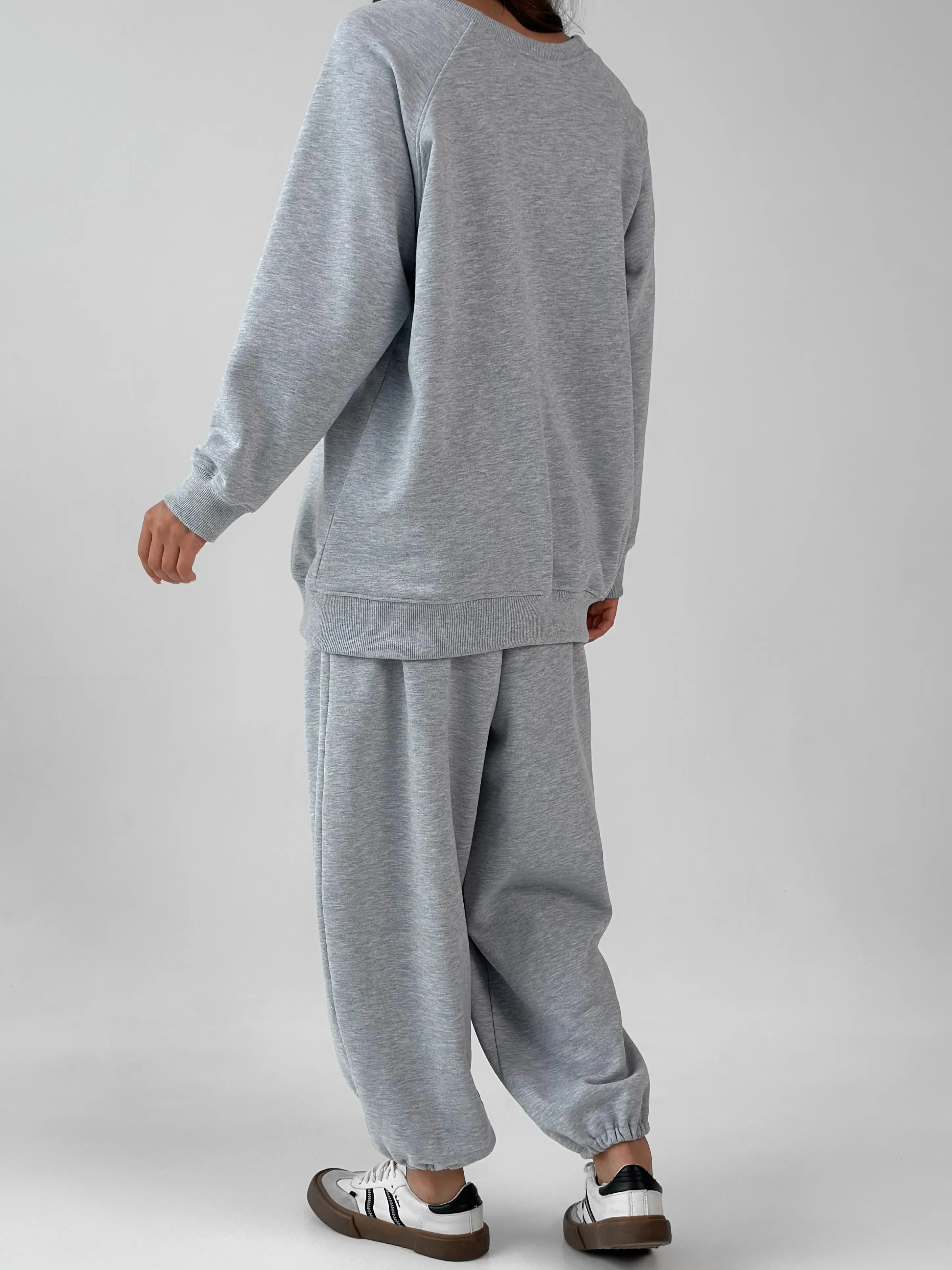 Cotton Sweatshirt knitwear 3-thread gray