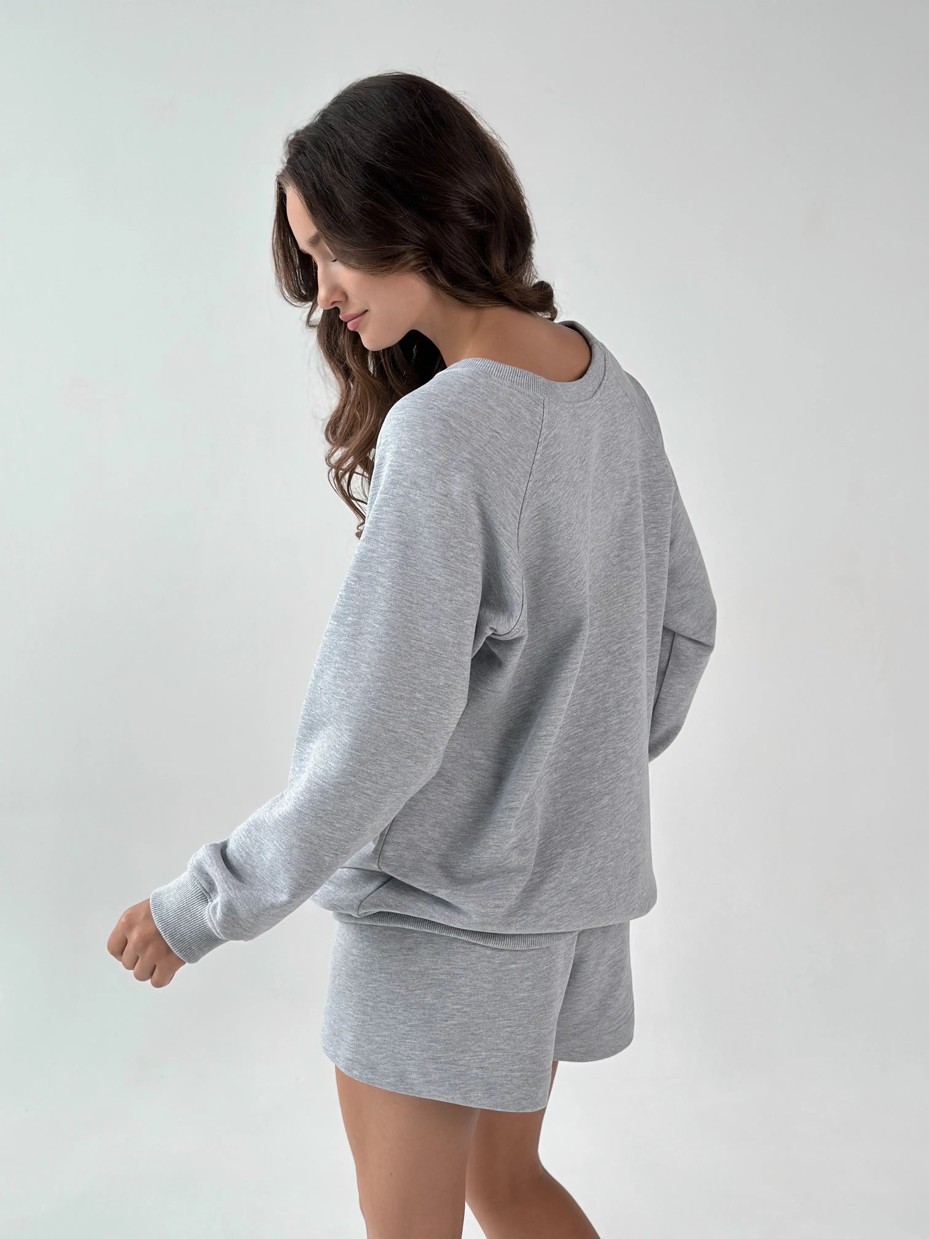 Cotton Shorts knitwear 3-thread gray