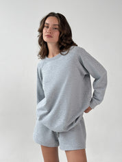 Cotton Sweatshirt knitwear 3-thread gray