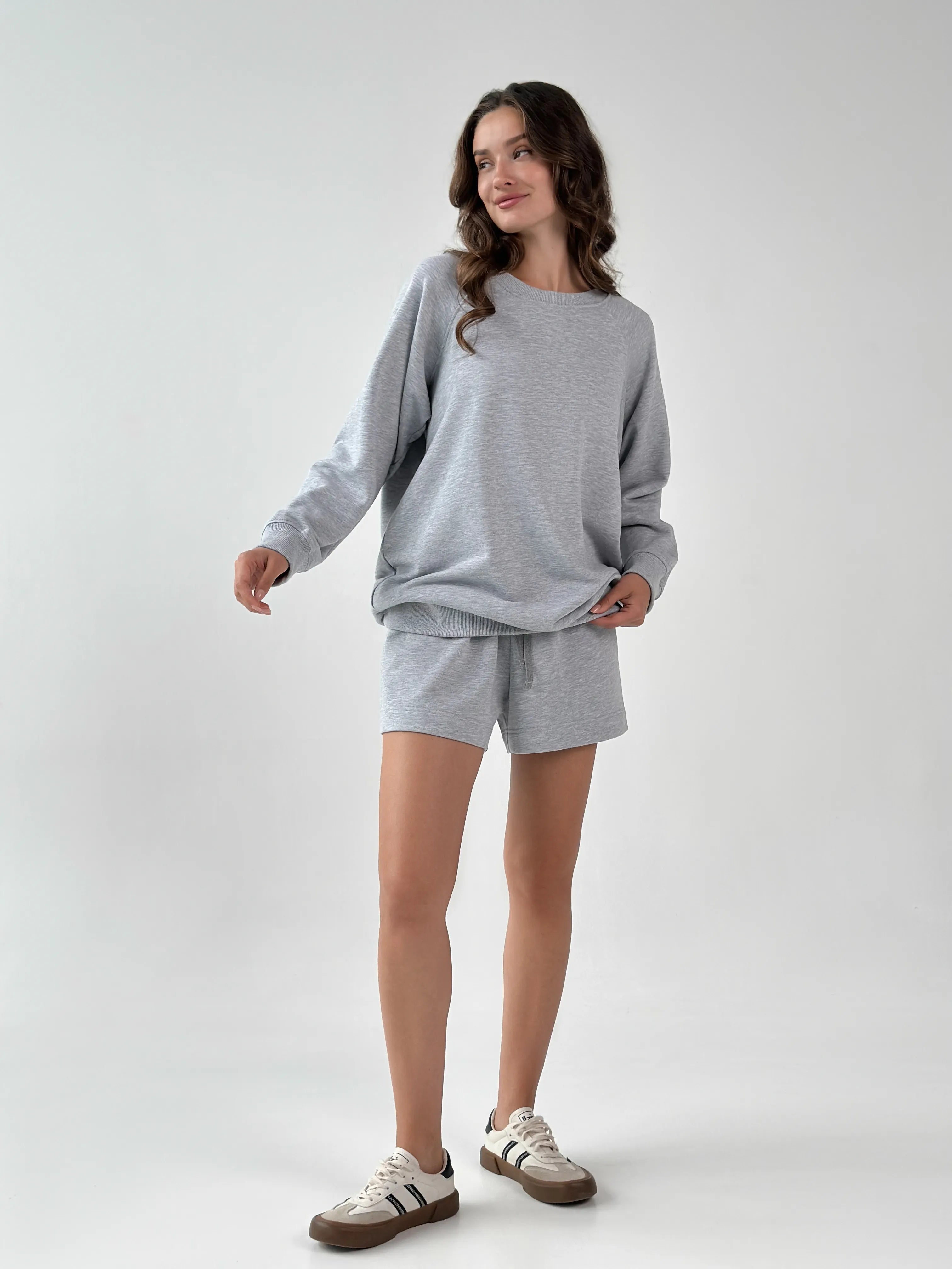 Cotton Shorts knitwear 3-thread gray