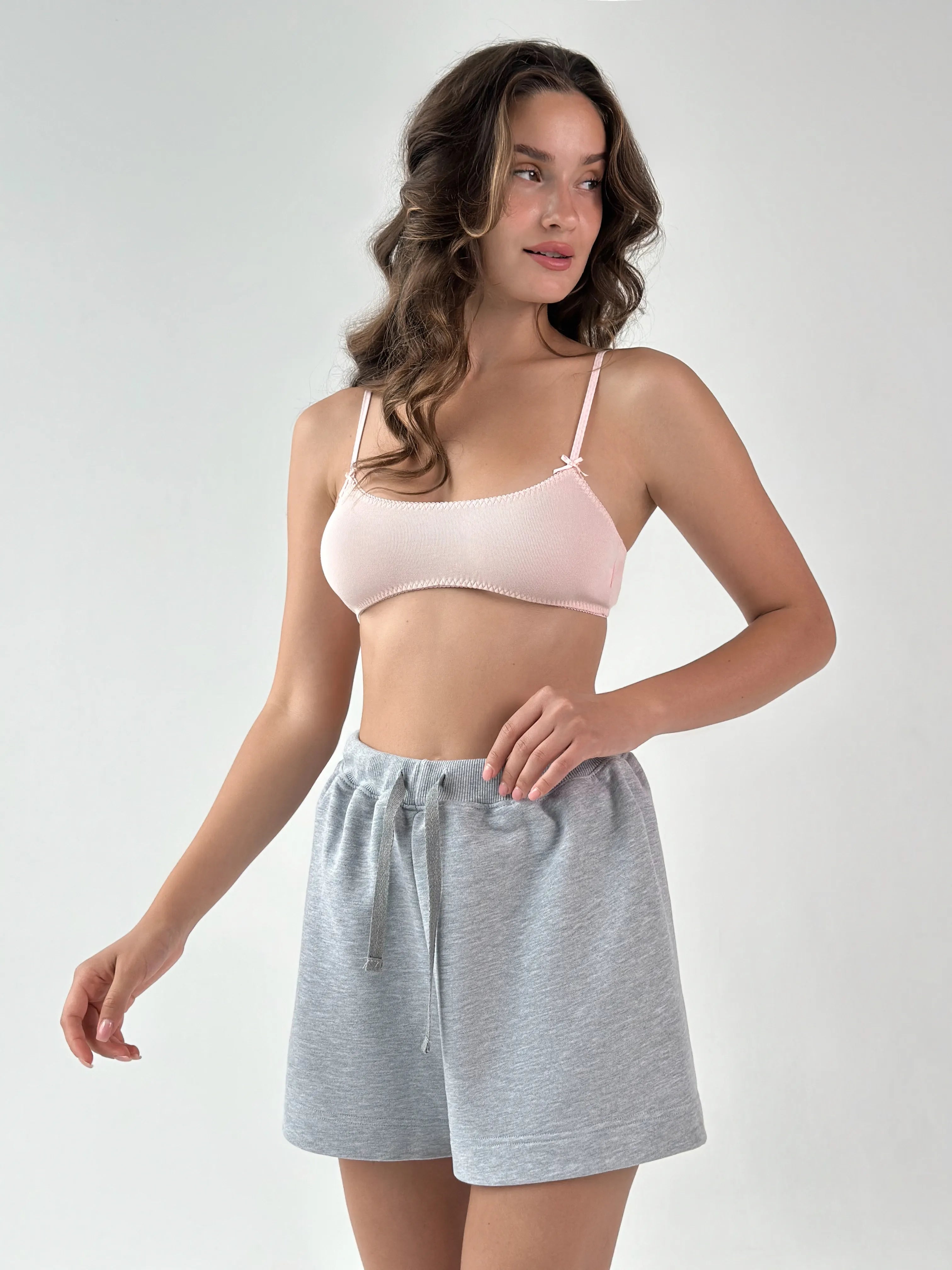 Cotton Shorts knitwear 3-thread gray