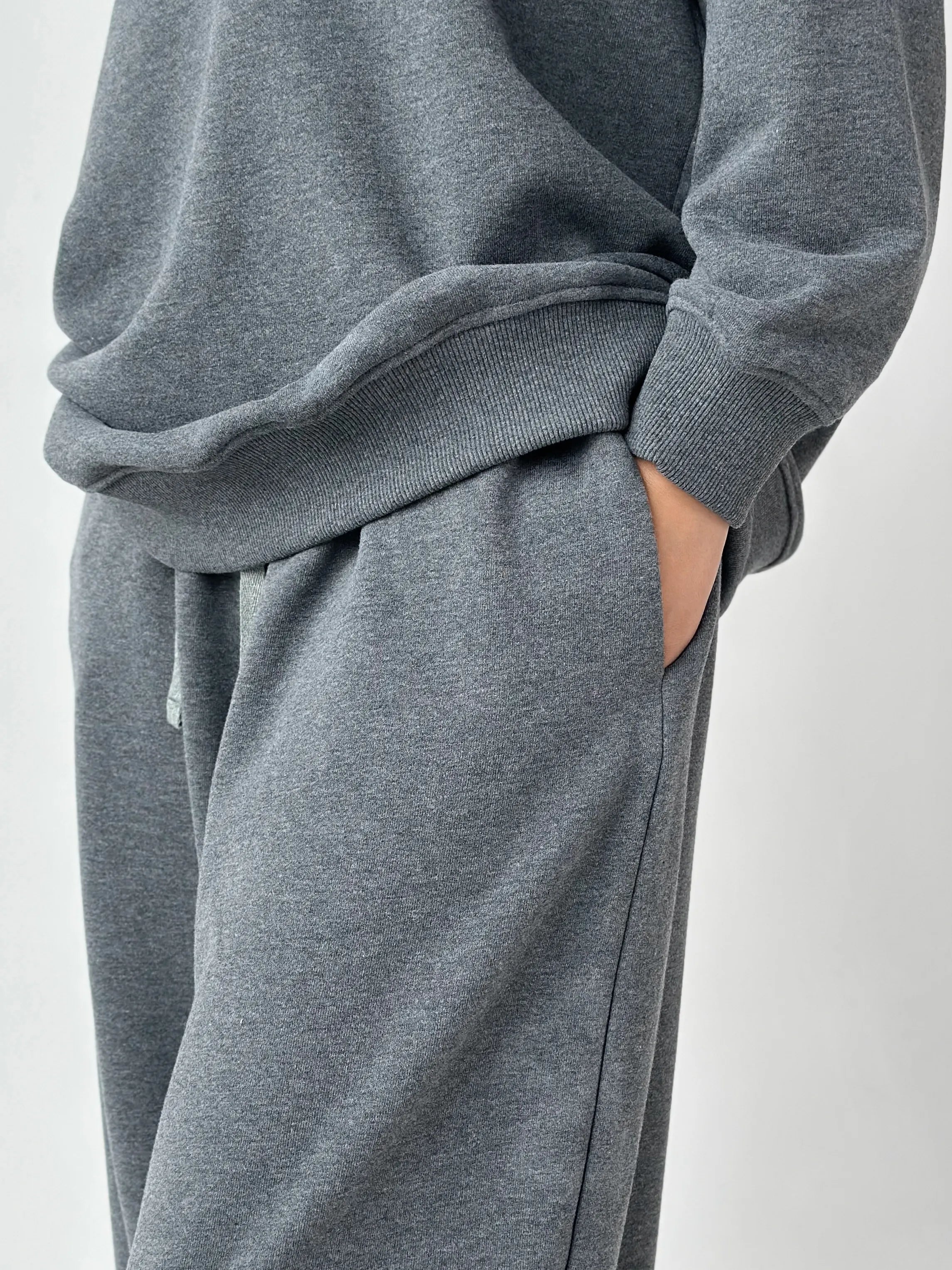 Cotton Pants knitwear 3-thread graphite