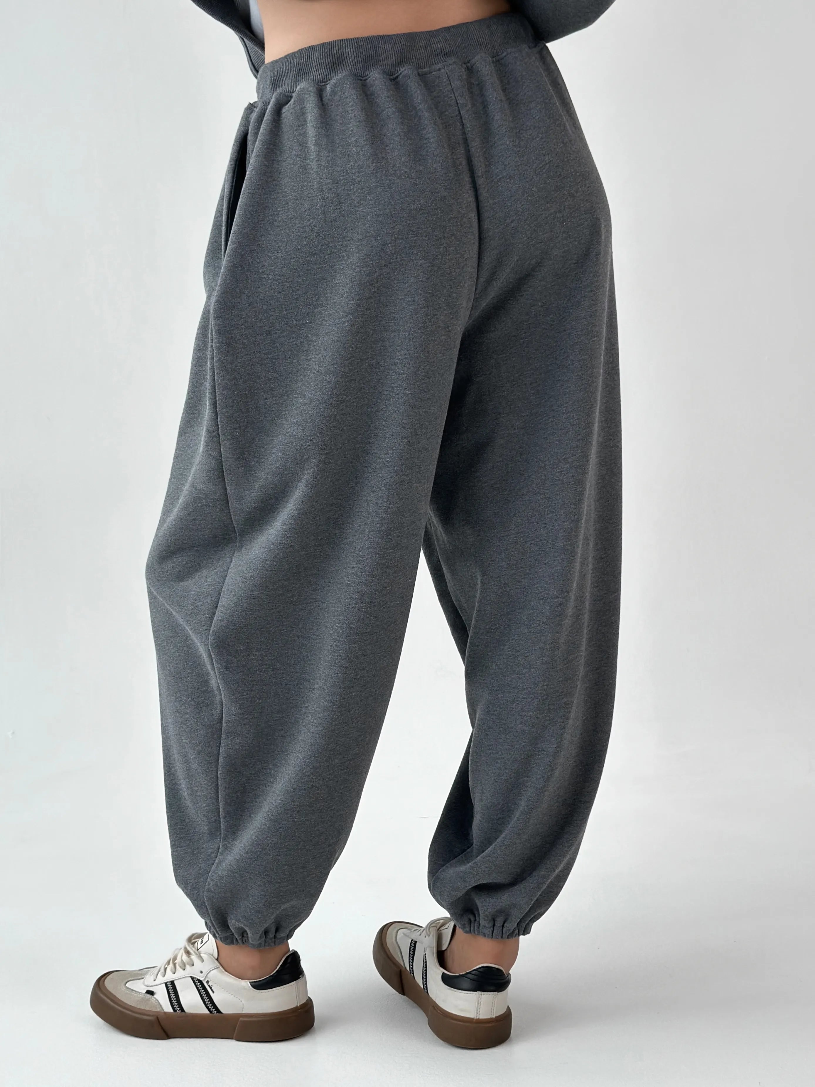Cotton Pants knitwear 3-thread graphite