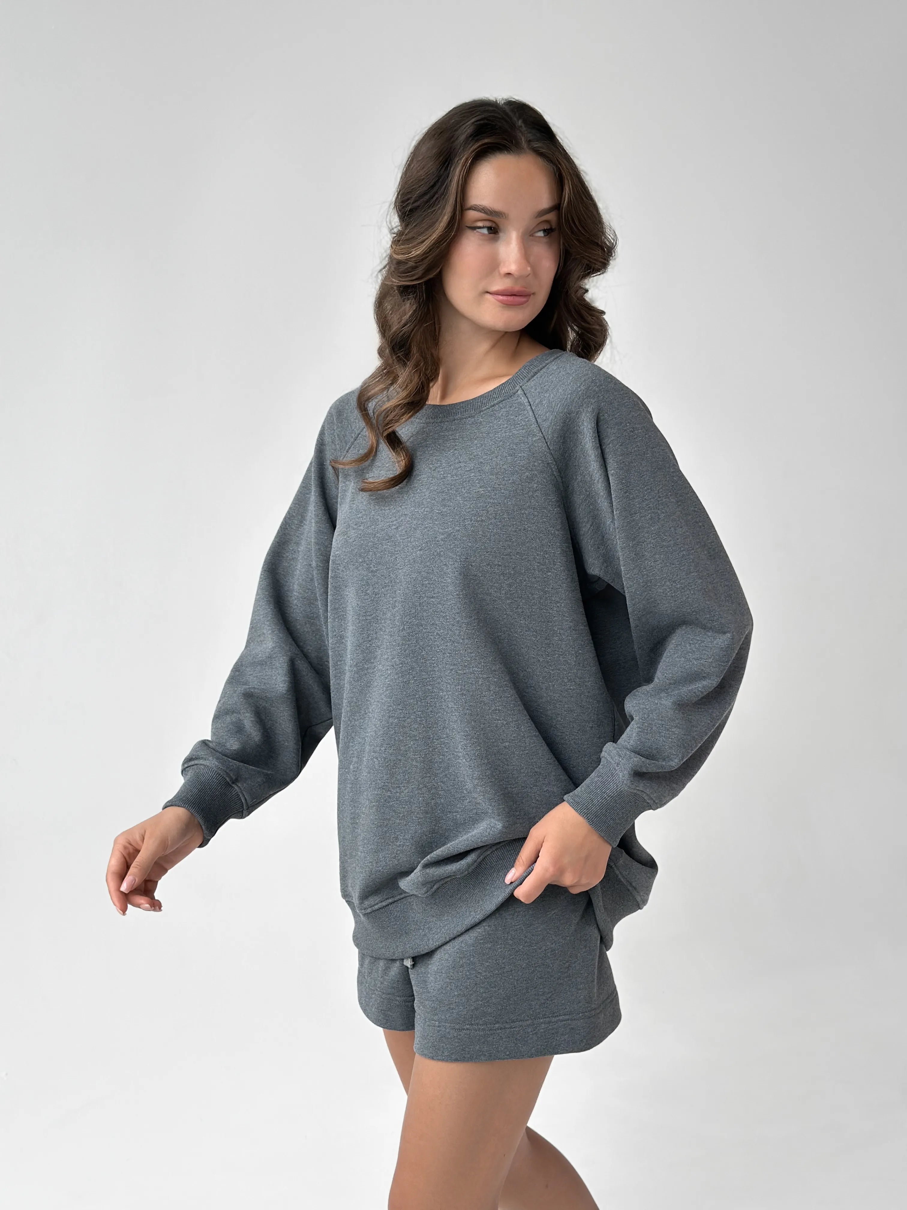 Cotton Shorts knitwear 3-thread graphite