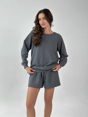 Cotton Shorts knitwear 3-thread graphite