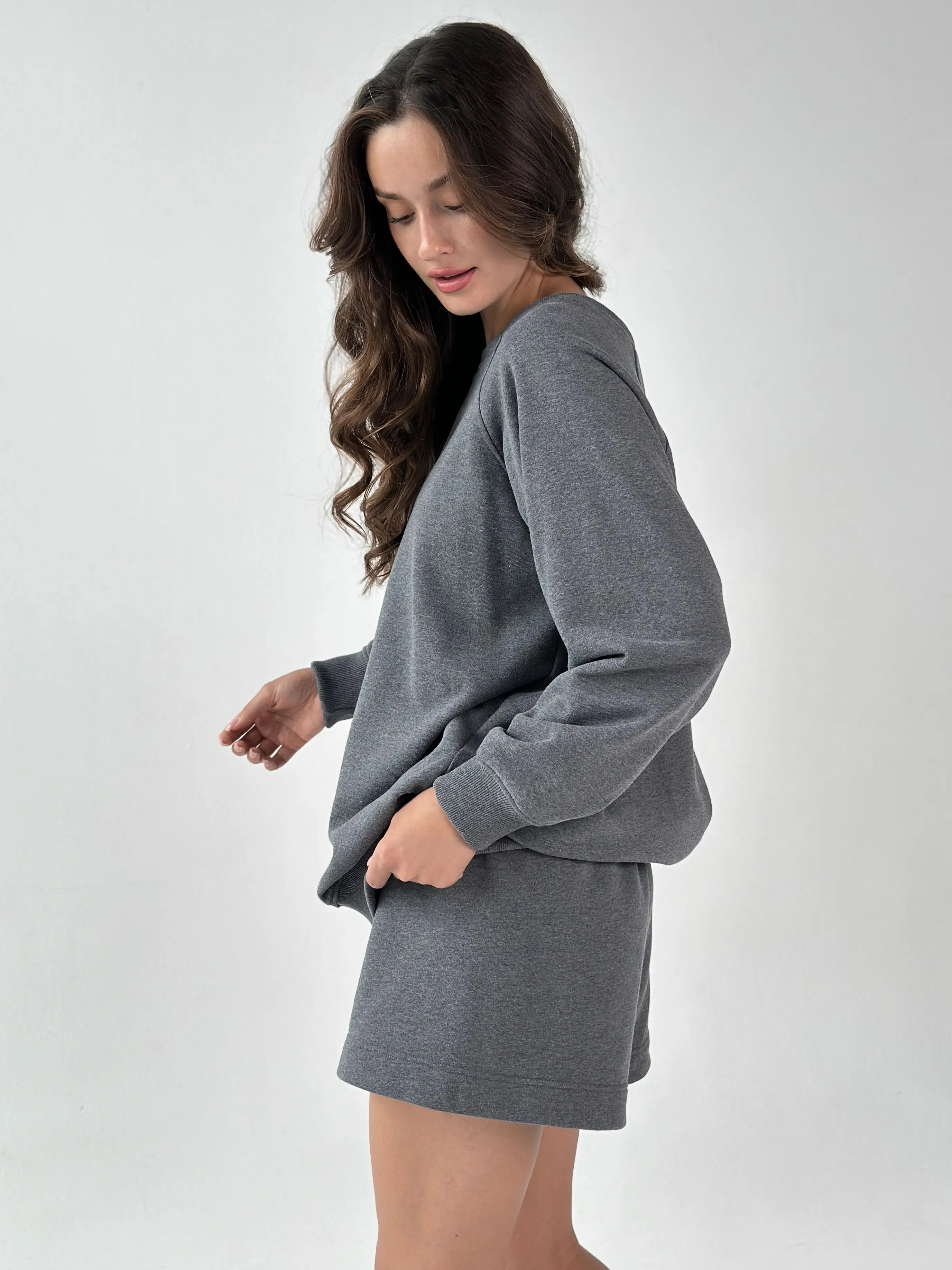 Cotton Shorts knitwear 3-thread graphite