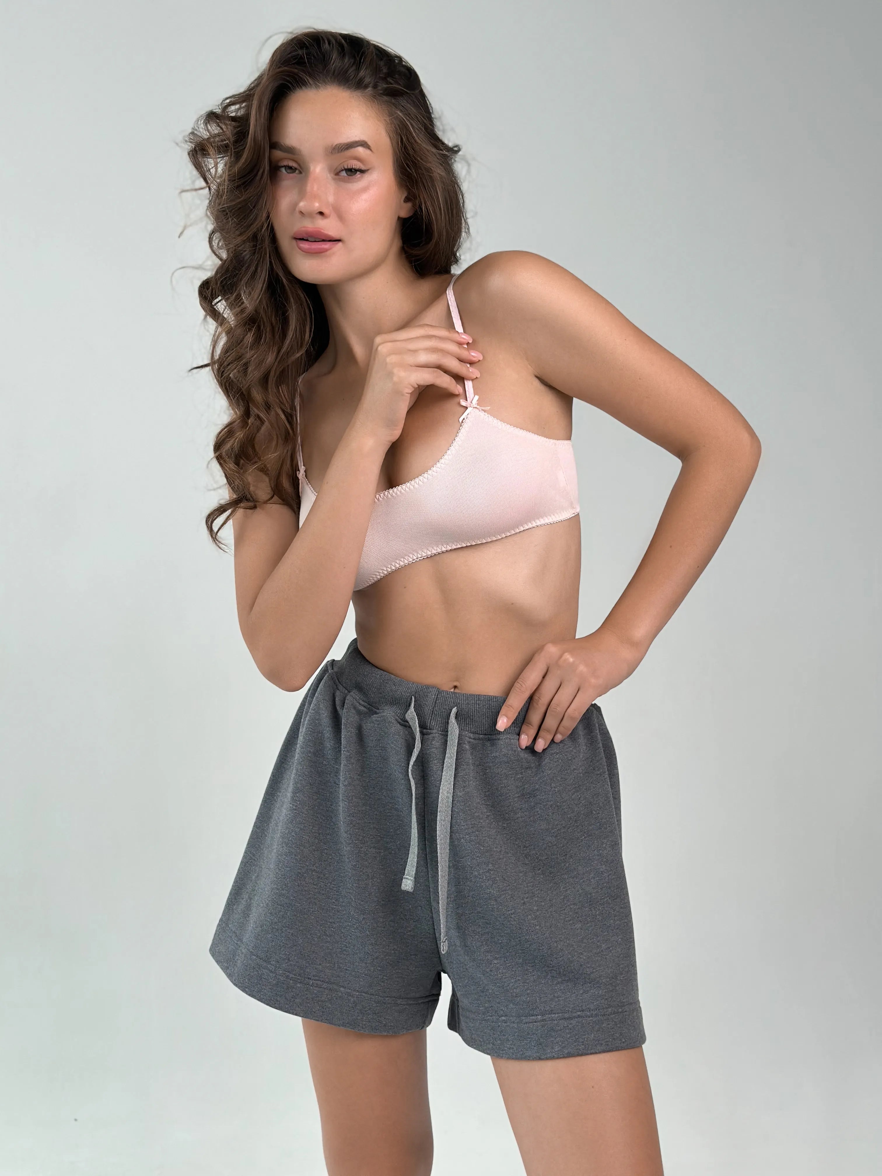 Cotton Shorts knitwear 3-thread graphite