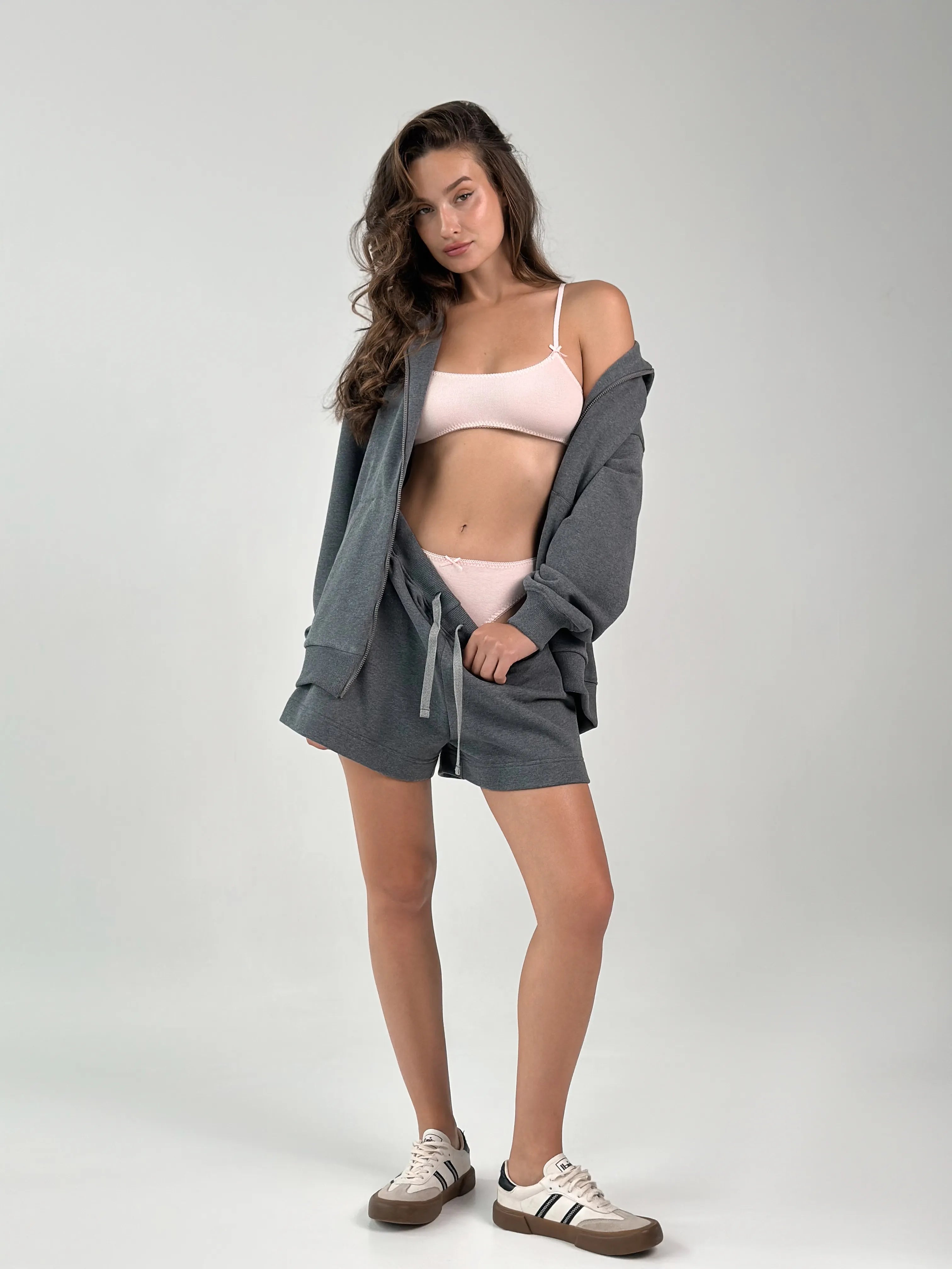 Cotton Shorts knitwear 3-thread graphite