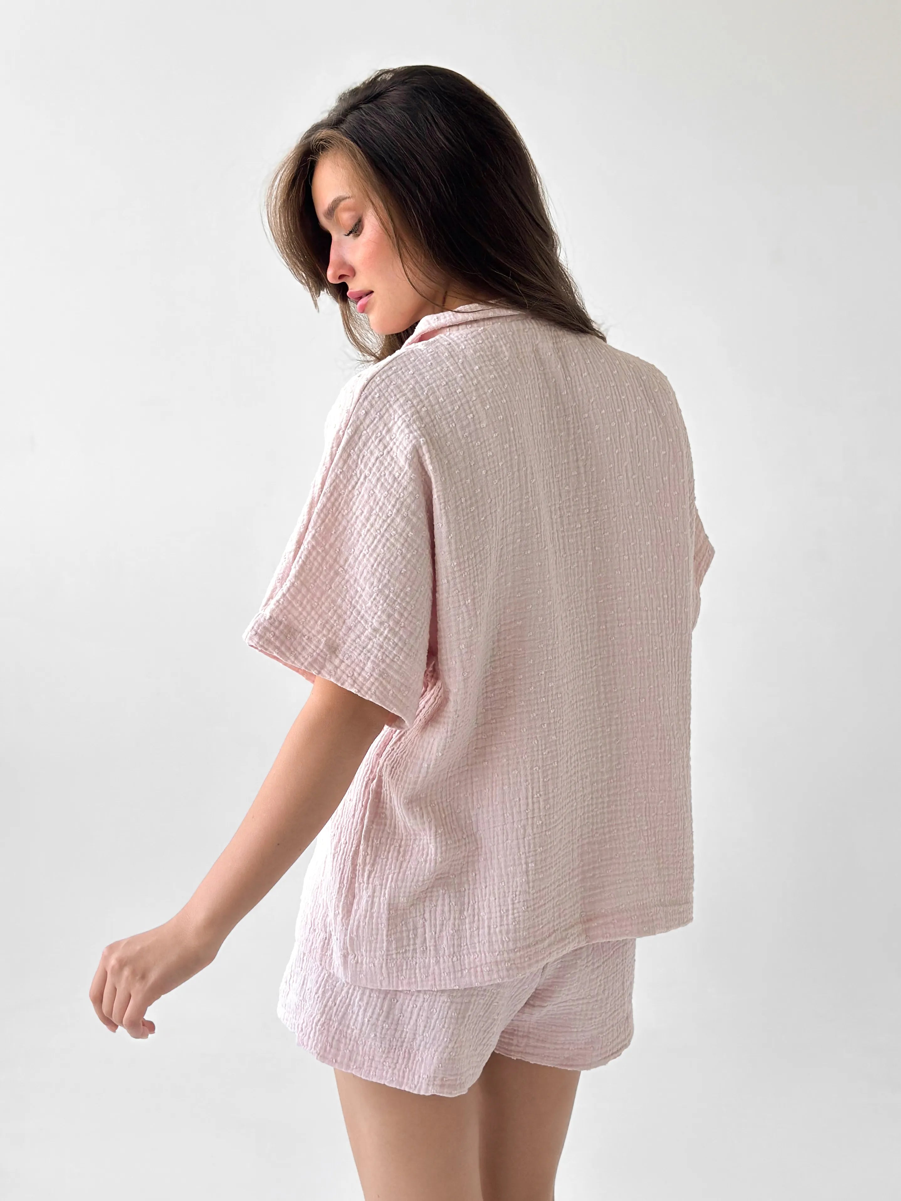 Muslin Suit shirt and shorts powder "fly" 2-sl