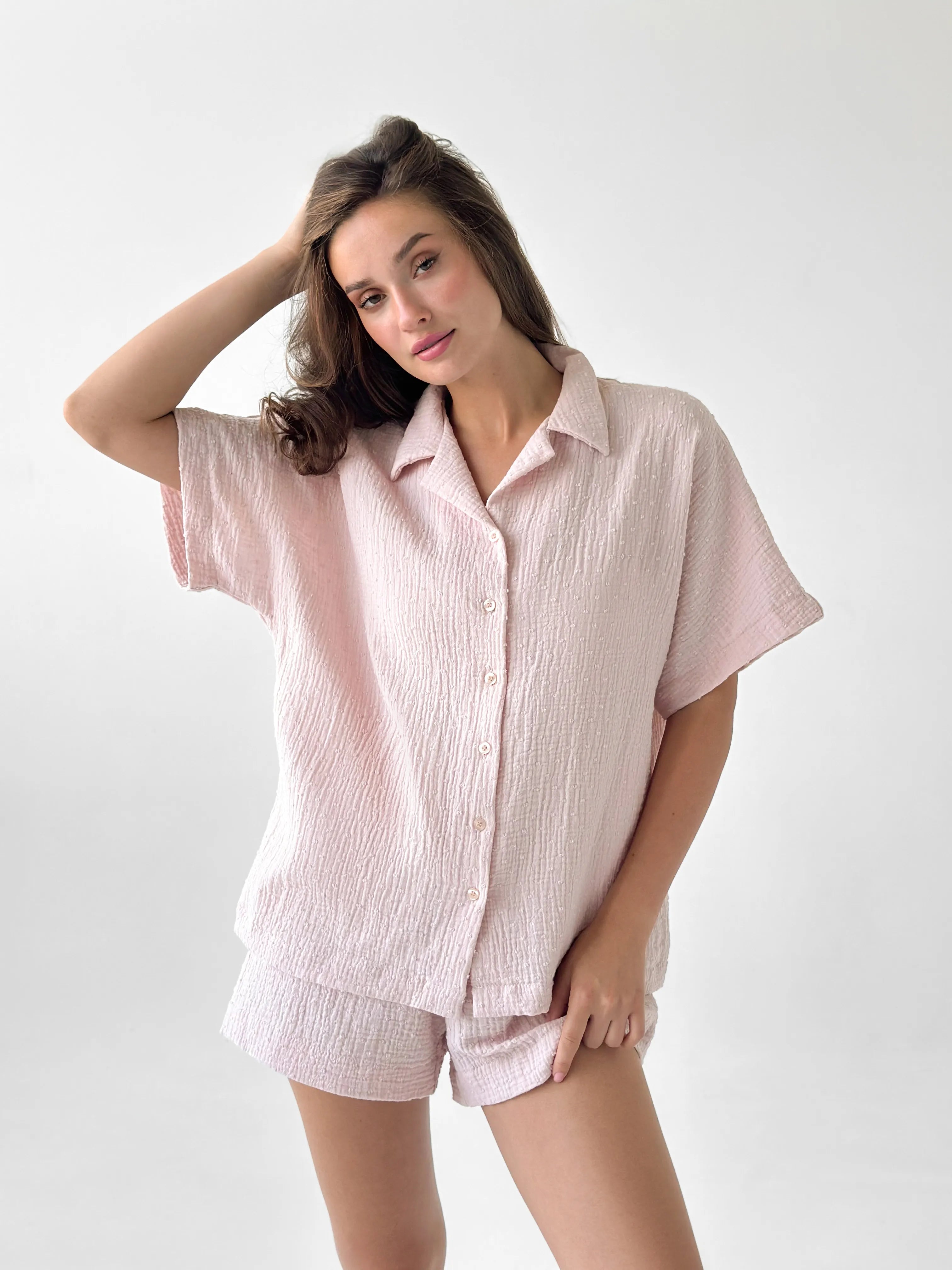 Muslin Suit shirt and shorts powder "fly" 2-sl