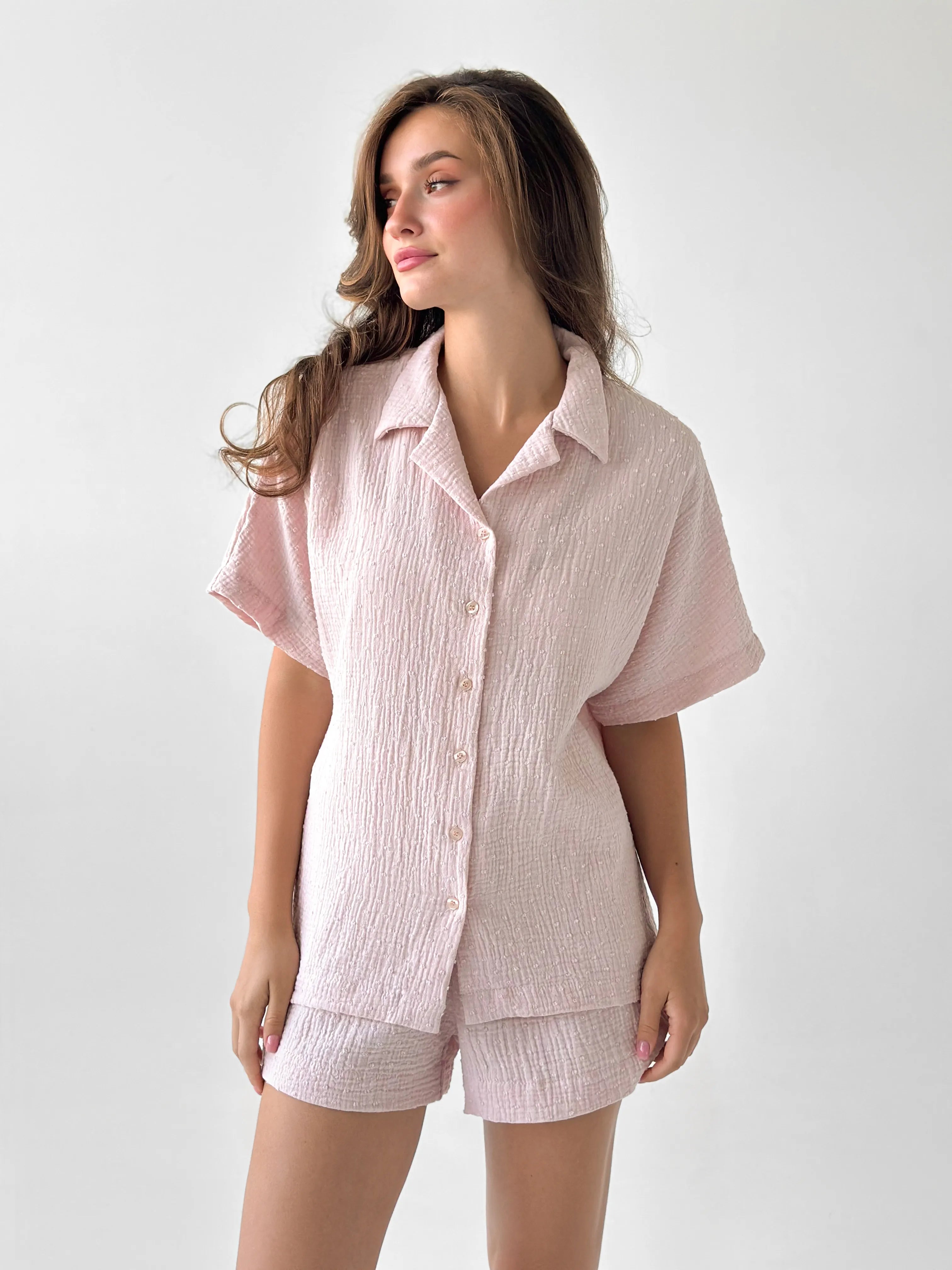 Muslin Suit shirt and shorts powder "fly" 2-sl